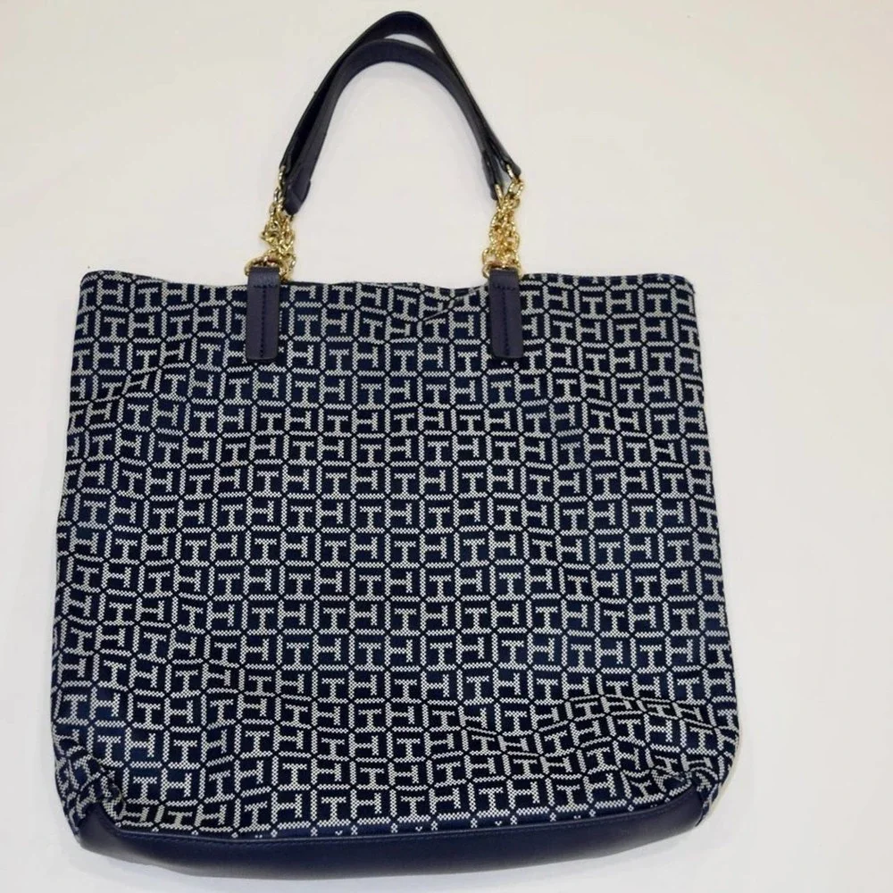TOMMY HILFIGER navy with logo tote/purse - Picture 2 of 4